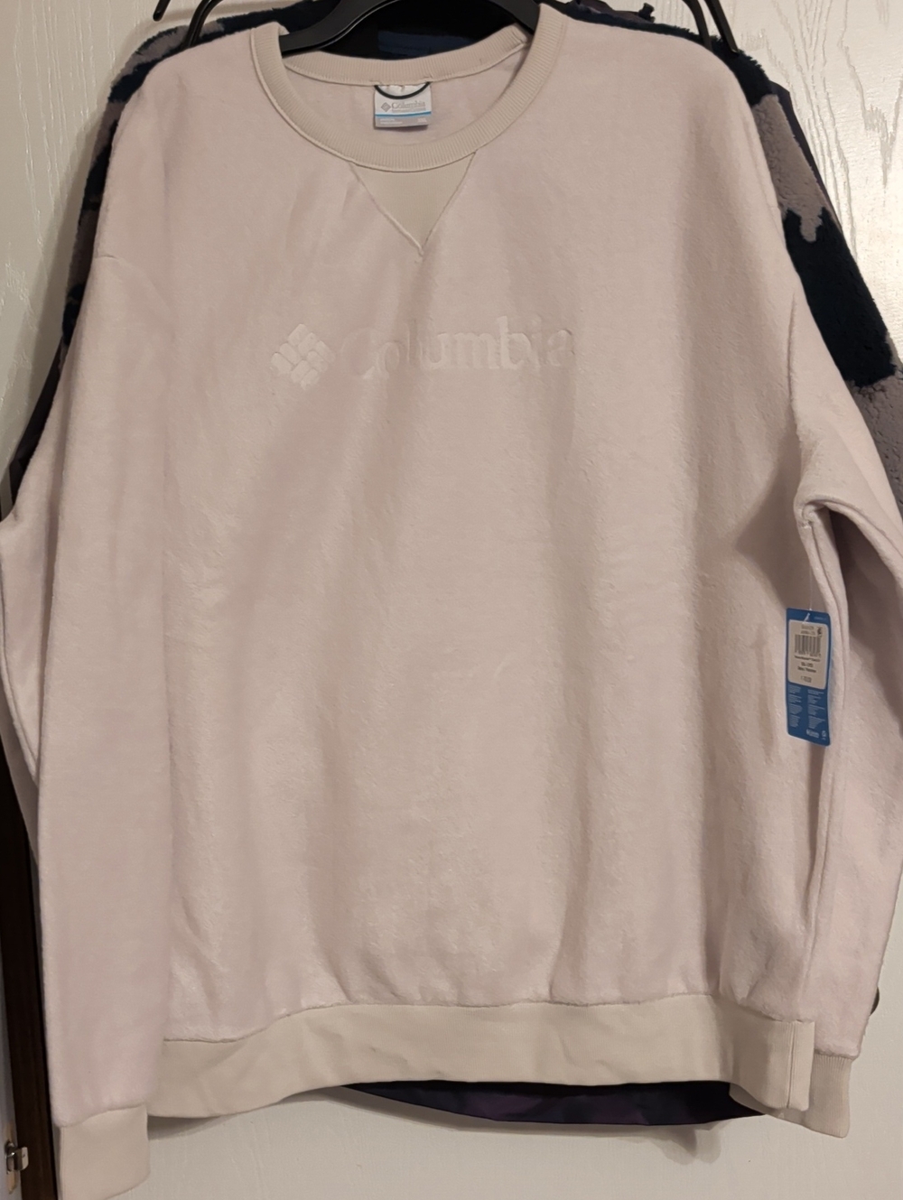 Columbia Men's Pastel Pink Embossed Logo Crewneck Sweatshirt